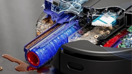 Aspirateur robot laveur avec station de vidange Dyson Spot + Scrub AI Noir - 200 min autonomie -
