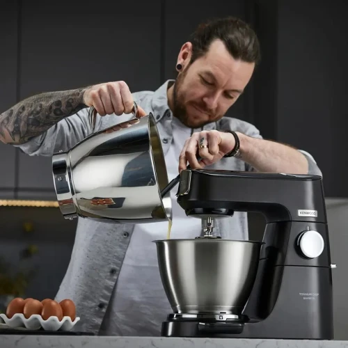 Kenwood Robot pétrin Titanium Chef Baker XL - 1200 Watt - noir- balance intégré -kvl8500.4bk