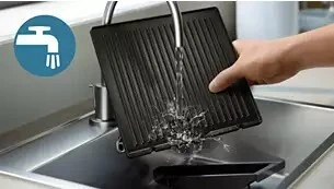 Grille-viande / panineuse Philips 5000 series HD6301 - Ouverture 180 dégrées -électrique - noir -2200W