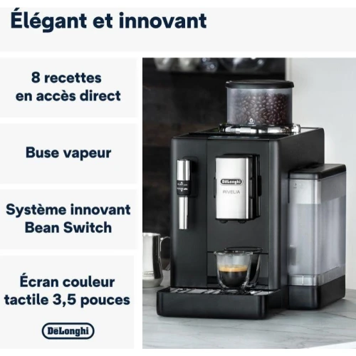 Machine a cafe automatique broyeur Rivelia  FEB4435.B-19Bar-noir-double bac a grain