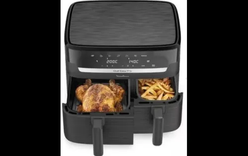 Moulinex Friteuse sans huile EasyFry Dual Airfryer EZ901H20-2 tiroirs 5.2L/3.1L-7 programmes-2700W