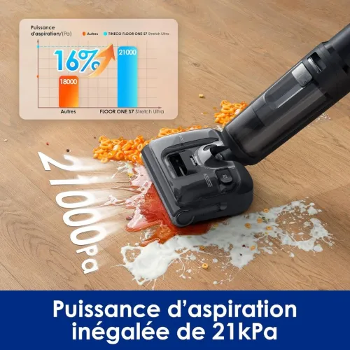 TINECO FloorOne S7 PRO Aspirateur Laveur, Autonomie 40 Min, Auto-Nettoyage Flashdry 70C