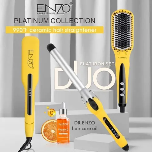 Pack beaute 3en1: lisseur , boucleur , brosse lissante ENZO Platinum Collection EN3955W