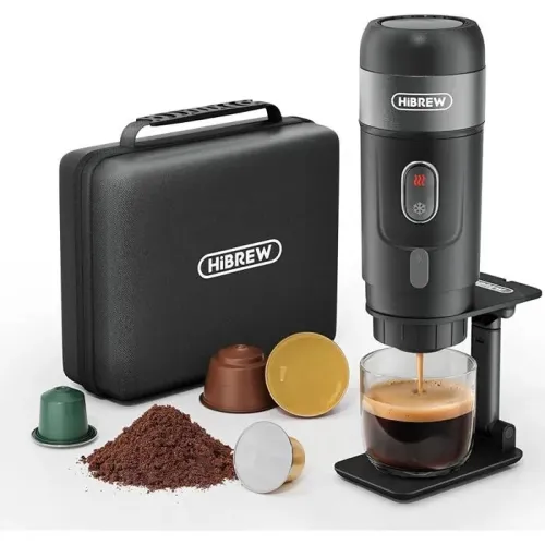 HiBREW Machine a cafe H4B Portable Sans Fil 3en1: NES , DG , CAFE MOULU ,15 Bars,  Rechargeable 