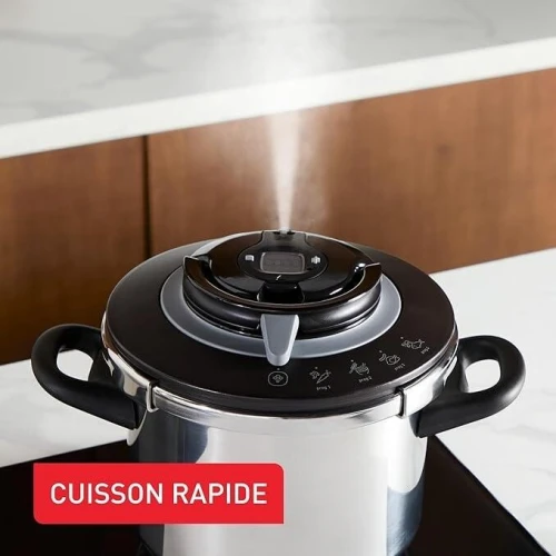 Cocotte-minute SEB-Clipso+ CHEF 6L, 4-6 personnes, Induction, 4programmes de cuisson, Cuisson rapide