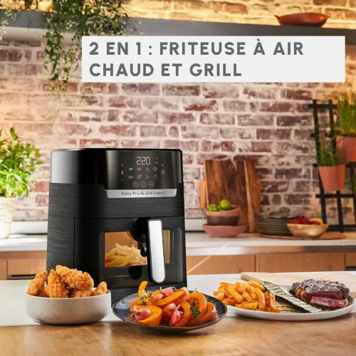 Friteuse sans huile + Grill, Capacité 4,2 L, Jusqu'à 6 personnes, Écran tactile, air fryer EZ506820