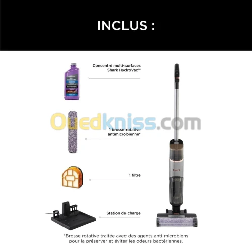 Aspirateur balai laveur sans fil HydroVac SHARK by ninja WD210EU-25 min autonomie