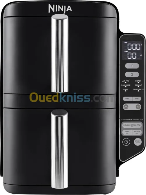 Friteuse verticale sans huile Ninja- Double Stack à 2 tiroirs et 2 grilles, capacité de 7,6L SL300EU