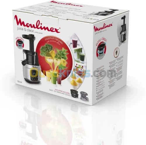 EXTRACTEUR DE JUS MOULINEX  Fruits et Légumes  150W  ZU420E10 Noir/ Gris