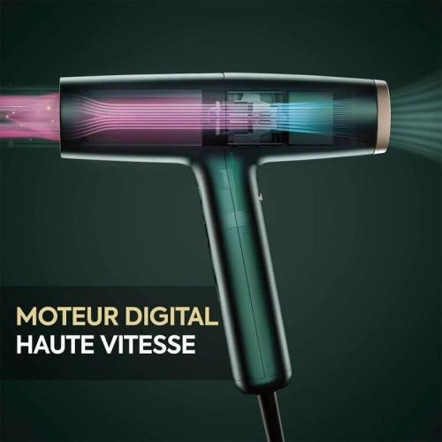 Seche cheveux D6555DE - Air Power Pro VERT - 1700W - 3 vitesses d'air et 4 température- diffuseur 