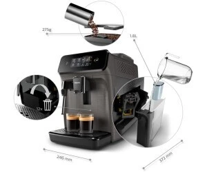 Philips Machine à café broyeur automatique série 1200 - 15 bars - buse vapeur - 2 boissons - EP1224