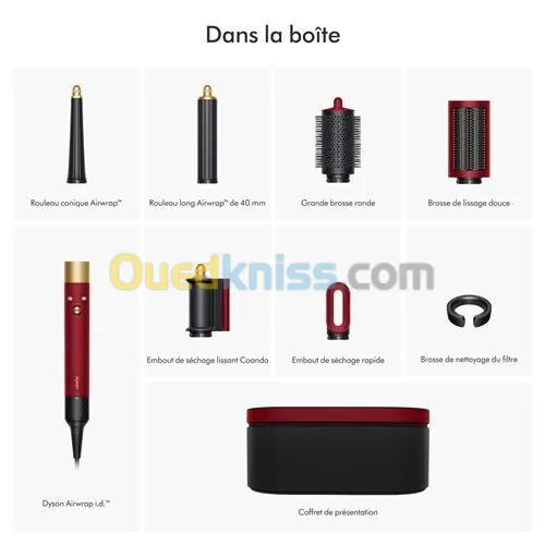 Dyson BOUCLEUR multistyler Airwrap ID red velvet-Straight Wavy - Bluetooth -1300W- 7 accessoires