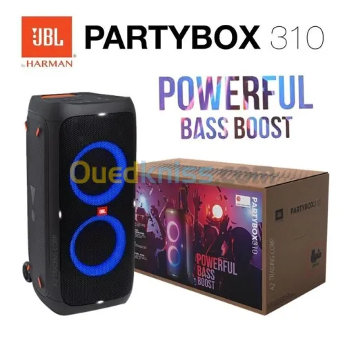 JBL PartyBox 310 Enceinte Bluetooth portable RGB - Prise USB & entrée jack - 240W - Autonomie 18hrs