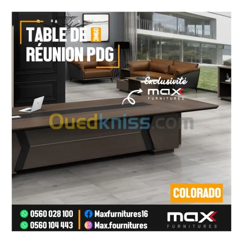 TABLE DE RÉUNION PDG - VIP - IMPORTATION - COLORADO - 3,60M