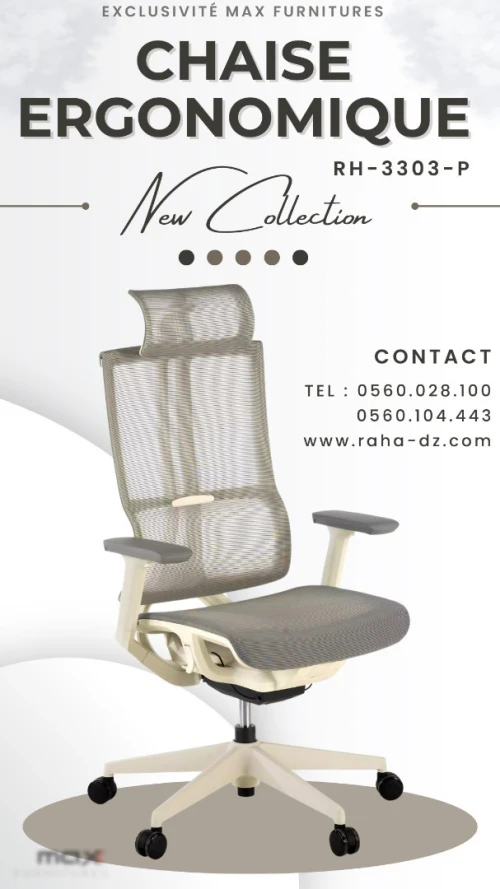 CHAISE OPERATEUR ERGONOMIQUE - IMPORTATION - RH-3303-P