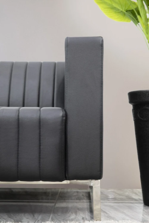SALON DE BUREAU - CUIR SYNTHETIQUE - RIVER - 5 PLACES