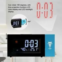Horloge Numérique LED Avec Station Météo Et Projection Murale Au Plafond
