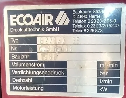 Compresseur à vis Ecoair