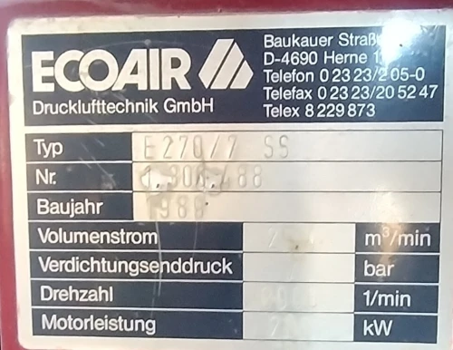 Compresseur à vis Ecoair
