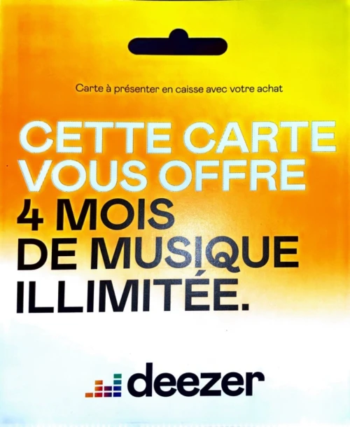 Carte Deezer 4 Mois Premium