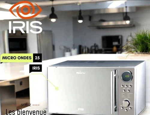 MICRO-ONDE IRIS 25L 1400WATT PLATEAU 27CM INOX