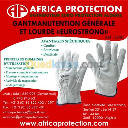 GANT MANUTENTION GÉNÉRALE ET LOURDEb''EUROSTRONG''