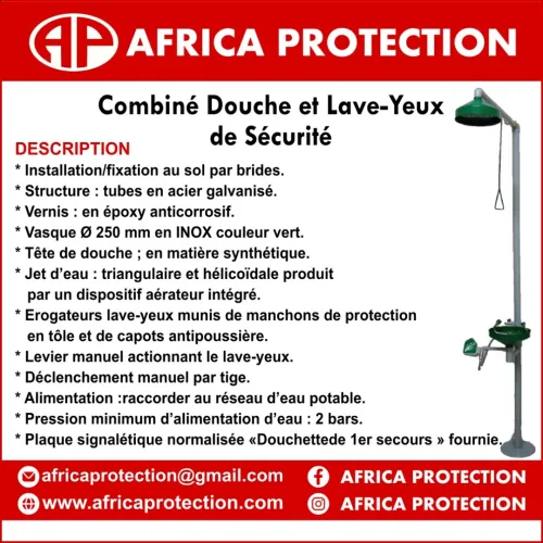 Combiné Douche et Lave Yeux de Sécurité