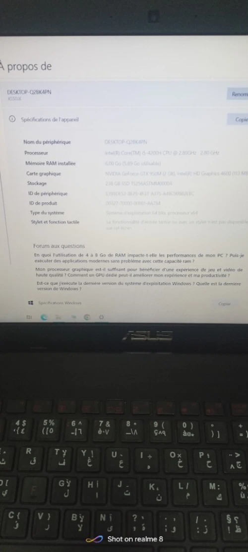Pc portable dell Asus