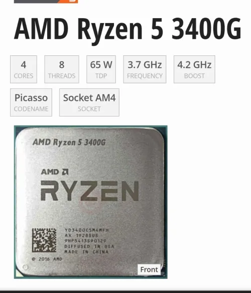 AMD RYZEN 5 3400G