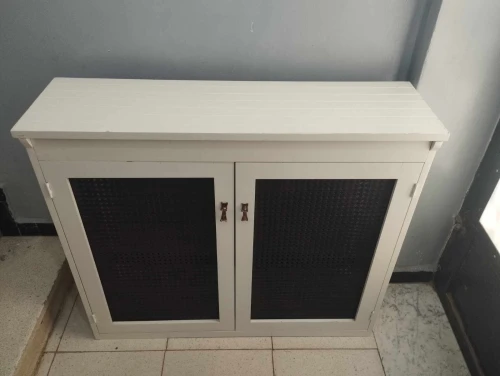 Couvert chauffage en bois avec fer forgé importation chine en 3 couleur maron + Maron clair + blanc