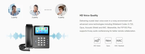 FIP15G Plus - IP PHONE  haut de gamme écran couleur Tactile 4.3", WiFi - 10 Lignes SIP - PoE 