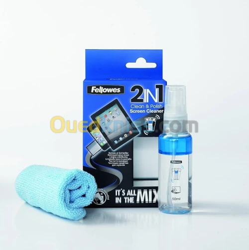 NETTOYANT ECRAN 2 EN 1 FELLOWES (50 ML) + CHAMOISINE