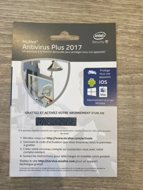 Antivirus Plus 2017 McAfee  ( Abonnement d'un an 10 Postes )