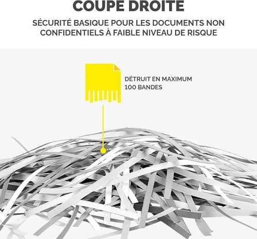 Fellowes Destructeur de Documents Powershred P-25S  11L, Sécurité P1, Noir