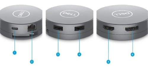 Adaptateur multiport USB-C Dell 6 en 1 - DA305