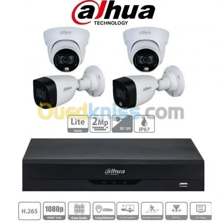 Pack installation Caméra Dahua 2MP interieur