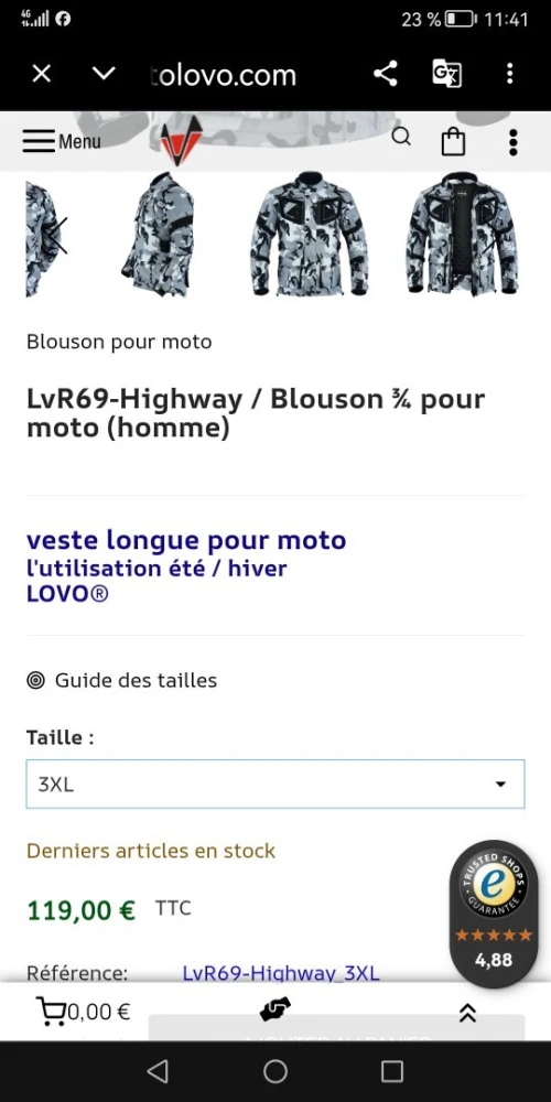Veste moto