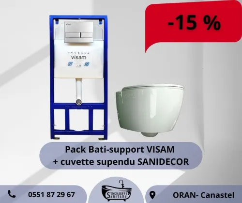 PACK BATI-SUPPORT + CUVETTE SUSPENDU