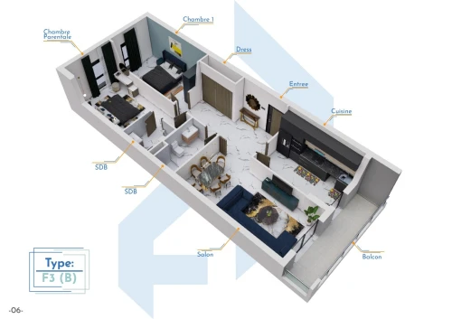 Vente Appartement F3 Oran Oran