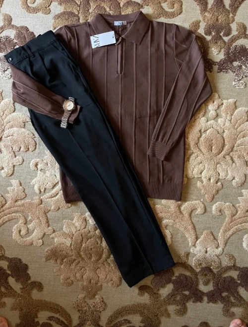Pantalon old money et Pull zara