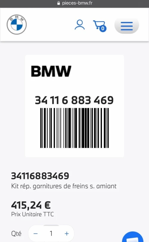 Plaquettes de freins BMW original