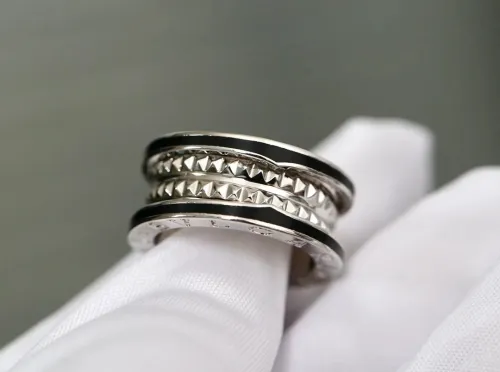 Bvlgari Bague B Zero1silver Black Ceramic Edge Ring