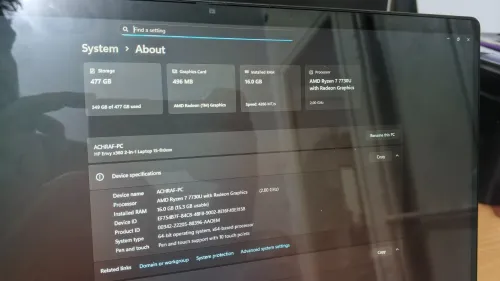 Laptop hp envy x360 2en1