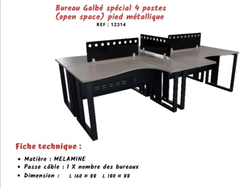 BUREAU 04 POSTES OU 03 POSTES ( Open space )