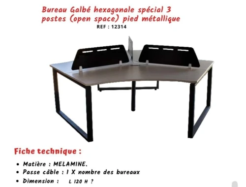 BUREAU 04 POSTES OU 03 POSTES ( Open space )