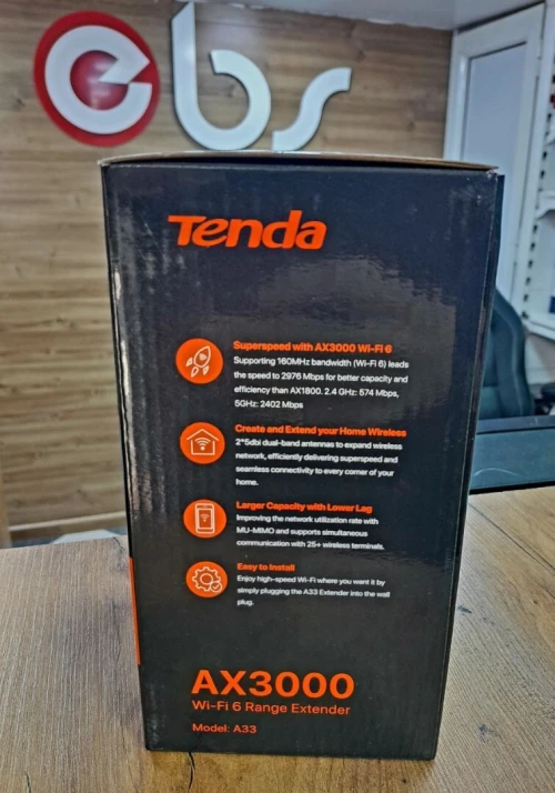 Tenda Répéteur WiFi 6 A33 AX3000