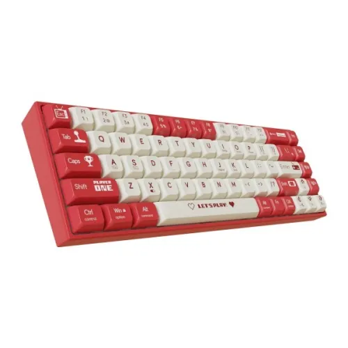 AJAZZ AK680 Type-C wired Red White Mechanical Keyboard With Red Switch
