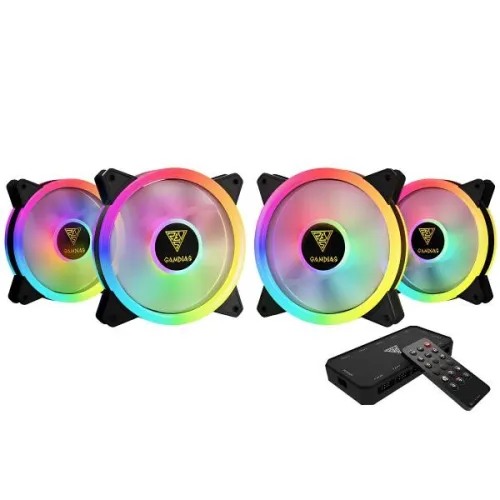 PACK 4 Fan GAMDIAS AEOLUS M2-1204R BLACK