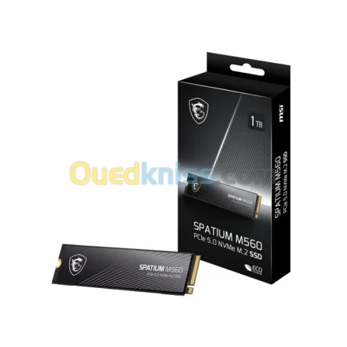 MSI SPATIUM M560 PCIe 5.0 NVMe M.2 1TB Read 10,200 MBs Write 8,400 MBs