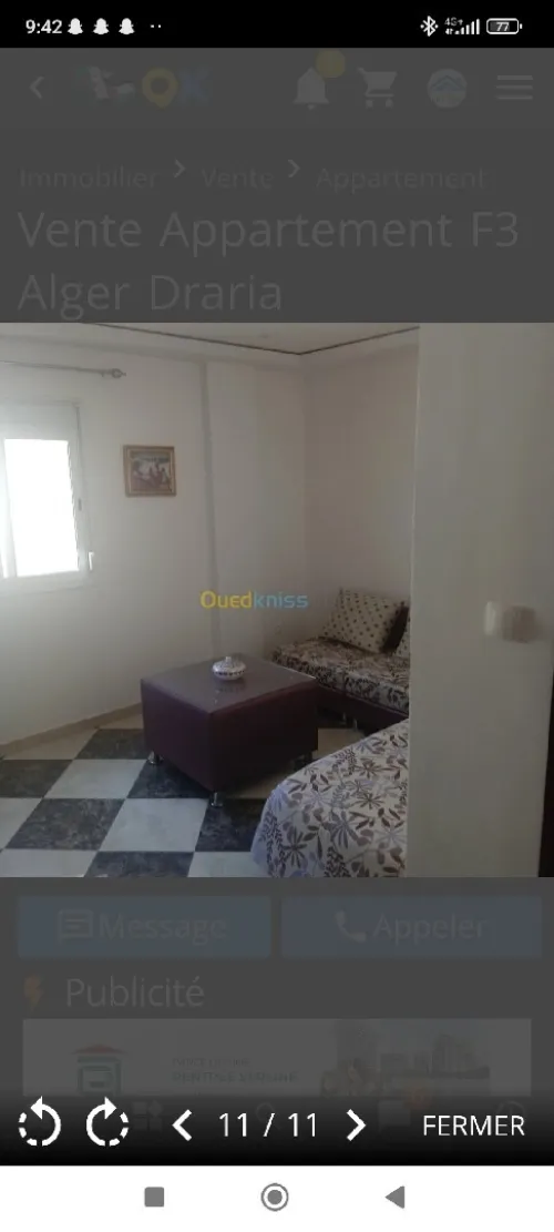 Vente Appartement F3 Alger Draria